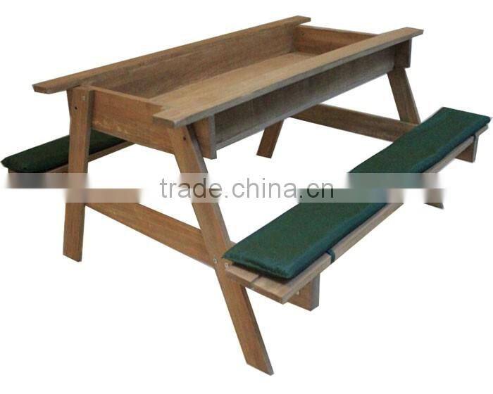 Outdoor Wood Kids Sandpit Picnic table