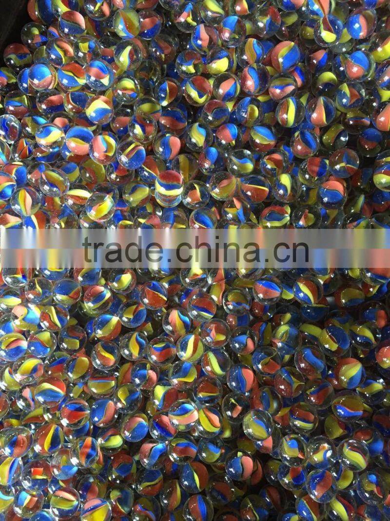 Higher transparent three colour marbles