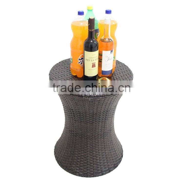 Outdoor garden adjustable rattan ice bucket for parties