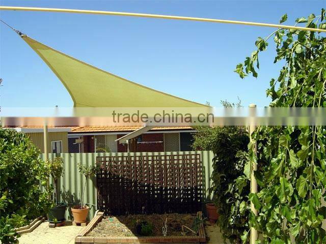High density HDPE virgin beige color sun triangle shade sail