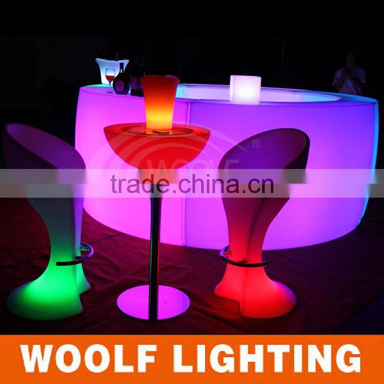 modern illuminated RGB high table led KTV bar stool