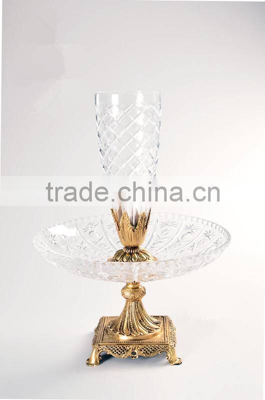 Italian Style Home Decor Item Brass with Crystal Candlestick/Candleholder (BF01-0245)