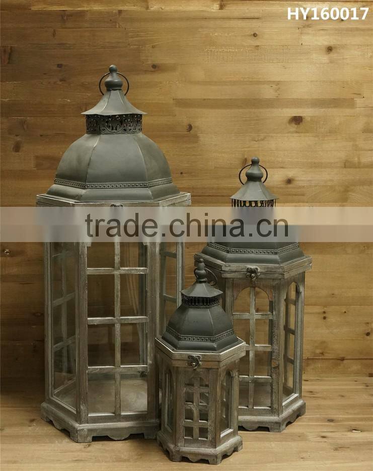 New Style Wood Candle Lantern Garden Decor Promotion Outside Lanterns