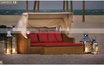 2017 Sigma hot sale aluminium frame classic wicker outdoor furniture daybed