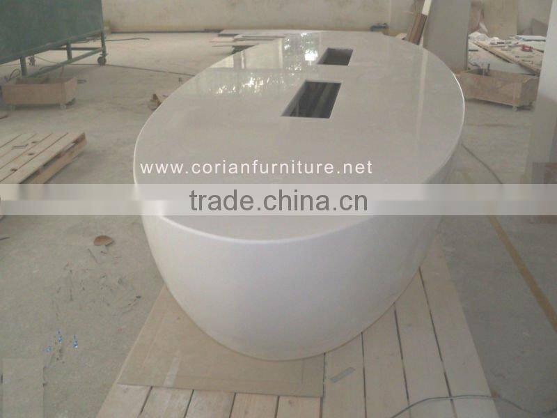 Custom sized Glacier white Acrylic solid surface table top