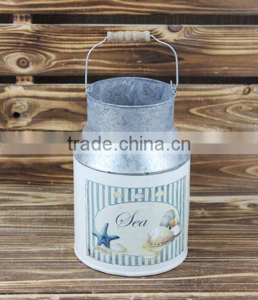 new design paper decal metal iron garden bucket wholesale