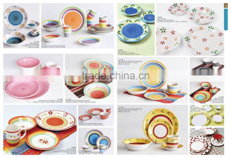 5pcs pasta bowl set,stoneware with solid color