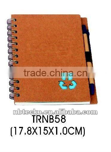 2014 most popular ECO friendly Recycled spiral paper notepad with recycled pen