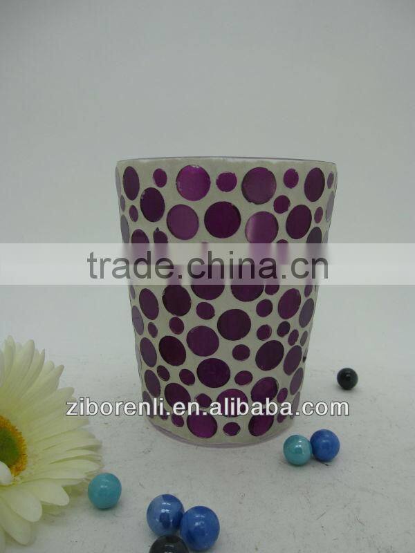 Beautiful Garden Decoration Small Purple Glass Mosaic Flower Pots