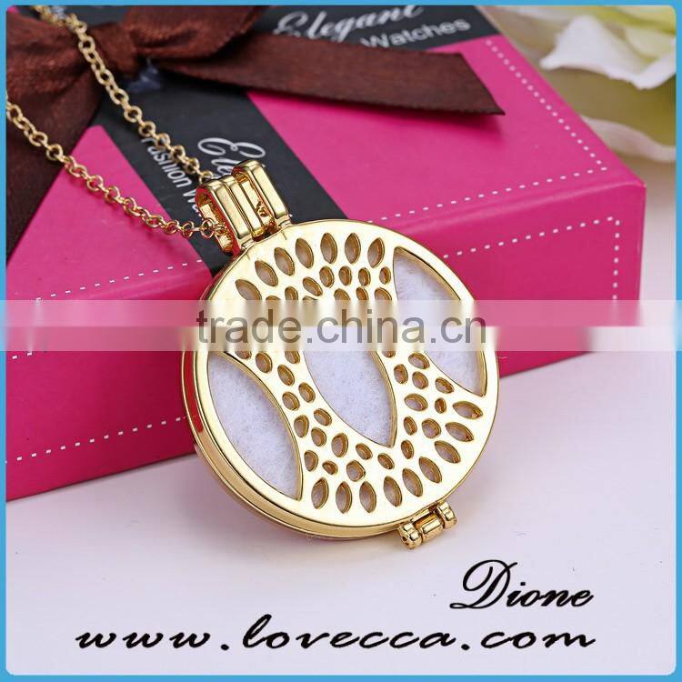 Fancy perfume locket necklace wholesale aromatherapy diffuser necklace
