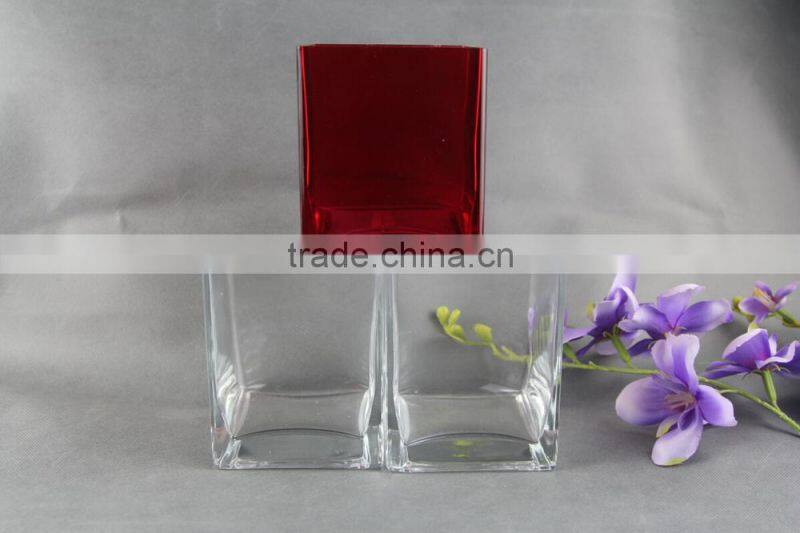 Beautiful clear glass vase with heart design
