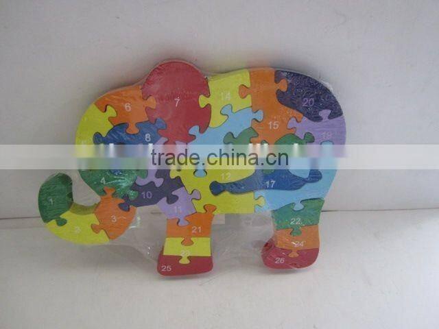 Elephant shaped wooden puzzle