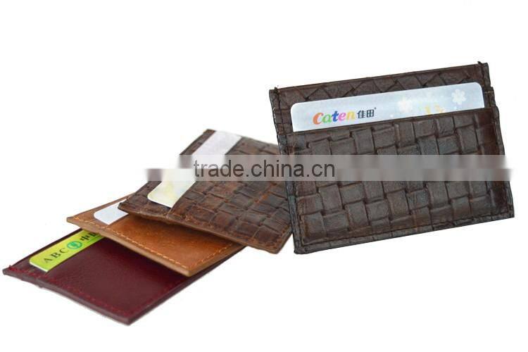 Top grain leather in top quality leather card holder 5-slot credit card holder for business
