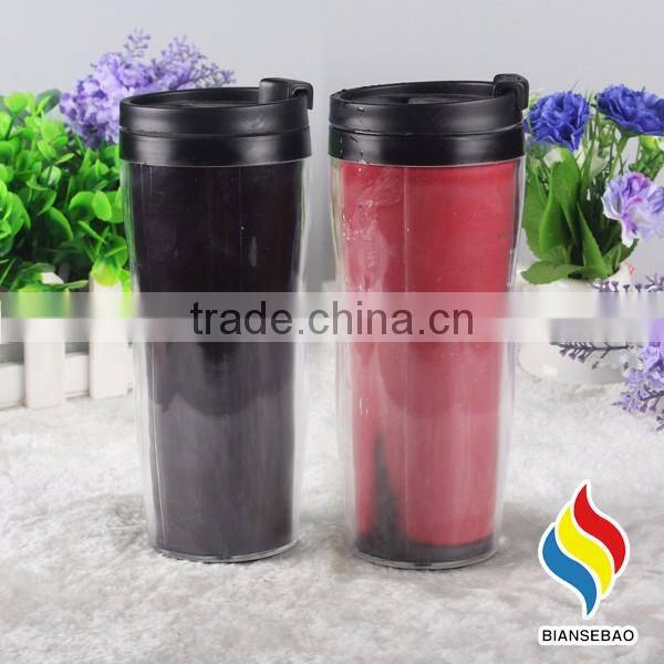 reusable plastic bubble tea cup paper insert travel cup