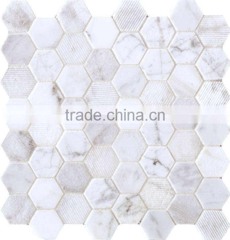 MM-CV239 Cheap price decorative natural stone hexagon marble stone mosaics