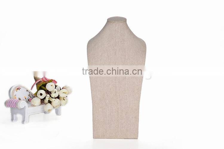 Linen jewelry display stand for necklace