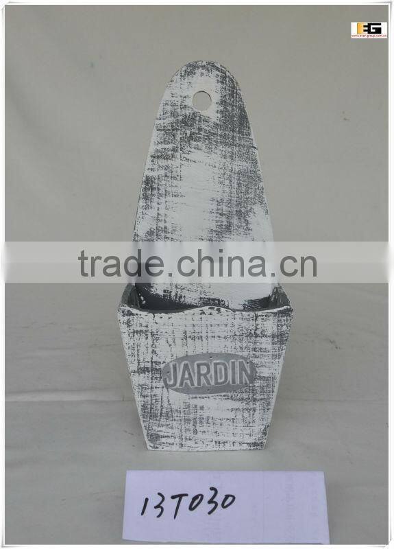 HANGING WOODEN FLOWER PLANTER BASKETS