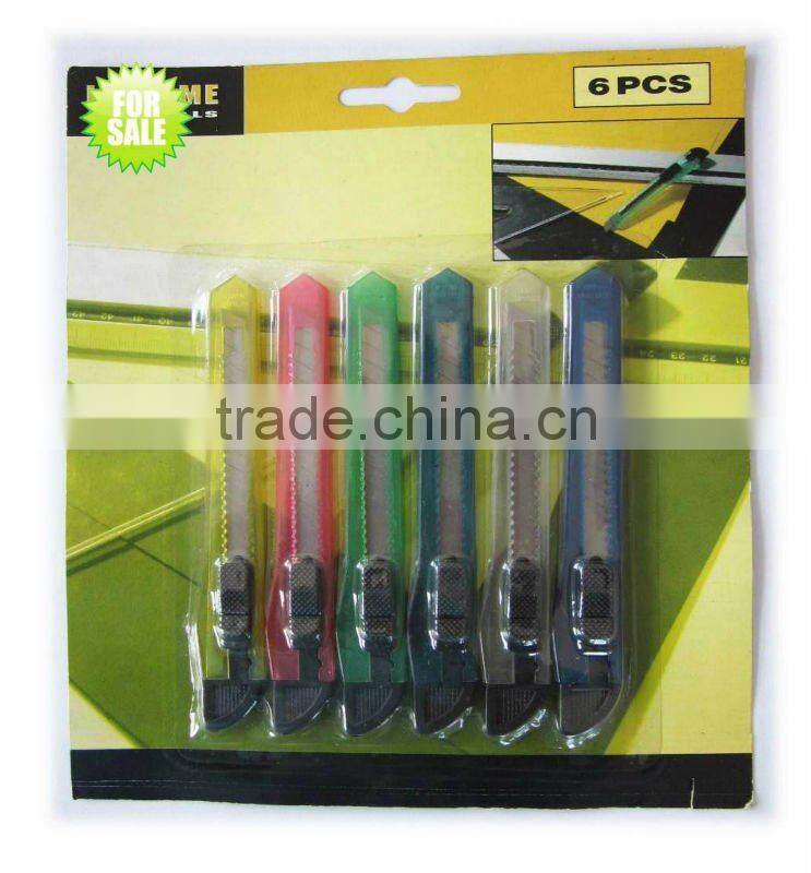 Different colors 4pcs utiity knife set with factory price