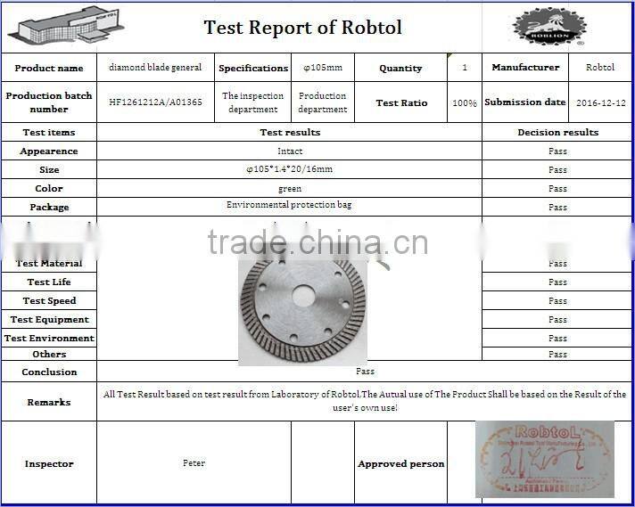 105mm Turbo Rim Diamond Saw Blade Angle Grinder Circular Cutting Disc Disk Wheel Universal Stone Brick Block Concrete