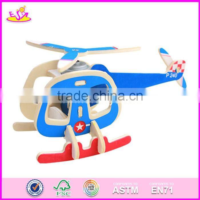 2017 New design kids assemble puzzle airplane wooden creative toys W03B069