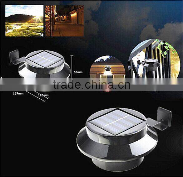 Solar Power Led Path Mount Fence Lamp Outdoor Garden Wall Landscape Light Black
