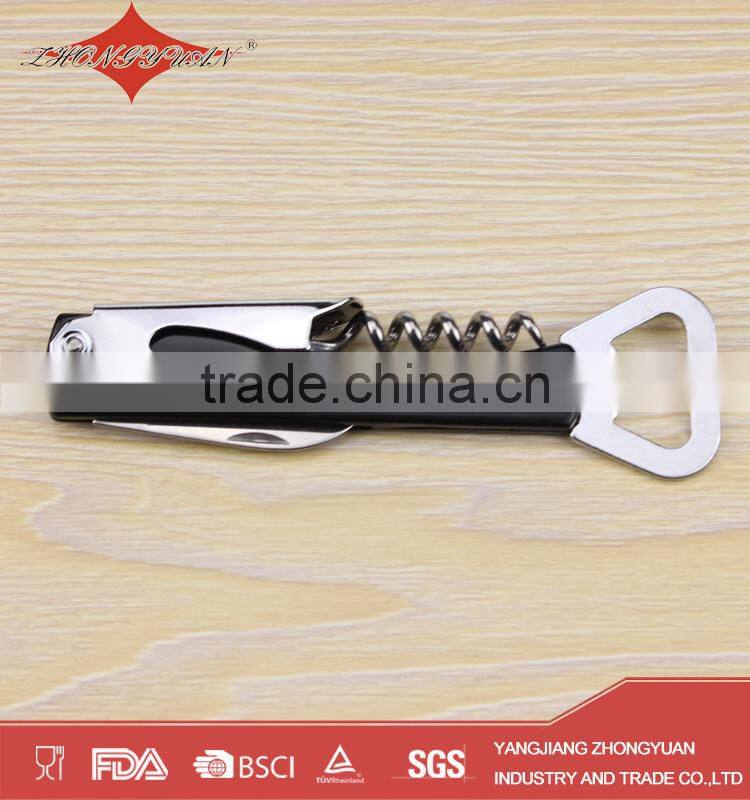 Stainless steel wine corkscrew wine opener with knife