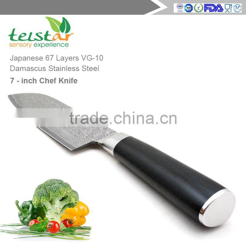 2017 hot style of new products Damascus Steel knife 7 inches santoku knife for Japan VG10 steel 67 layer