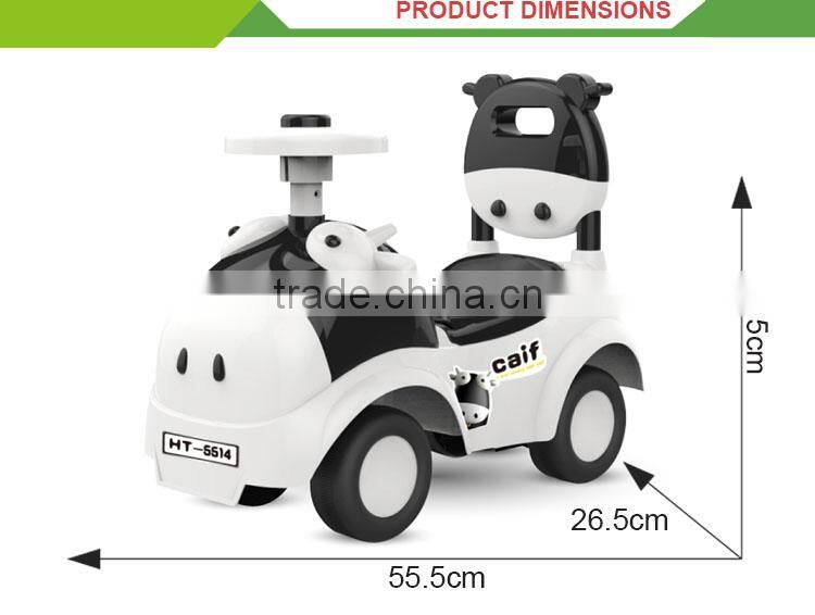 Latest cartoon swing car plastic baby walking car