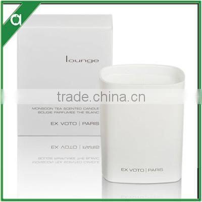 white glass cup romantic luxury soy wax scented candle