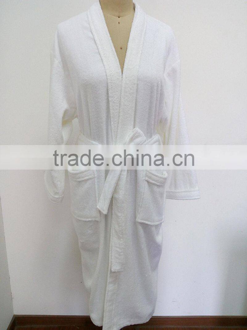 Soft White Cotton Bathrobe Robe Nightwear Long Robes Dressing Gown For Women Men