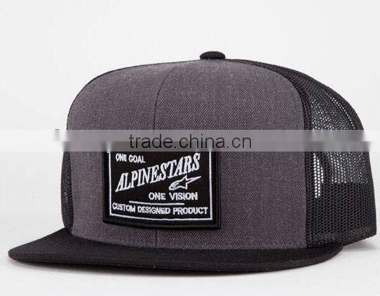 Custom 5 panel Mesh Trucker Hat/Embroidery Patch Trucker Cap/Flat Brim Hat