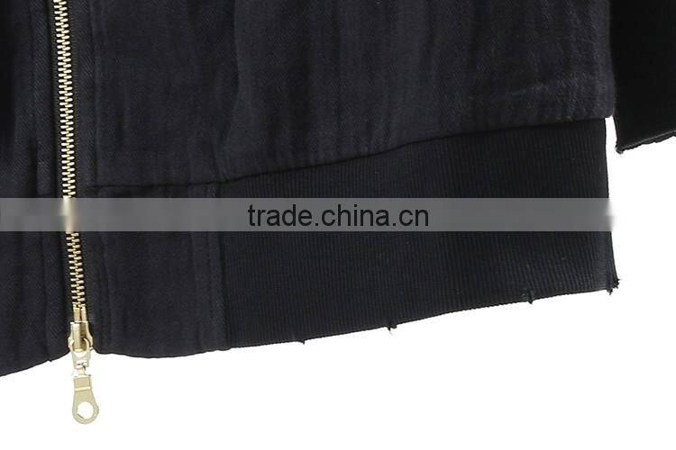 ladies long wholesale denim jackets wears women's store bulk for women and girls 2016 with two custom embroidery denim pockets