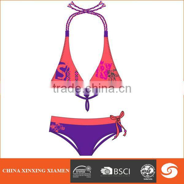 Latest design lady bikini for beach and sports 2 piece new style bikini