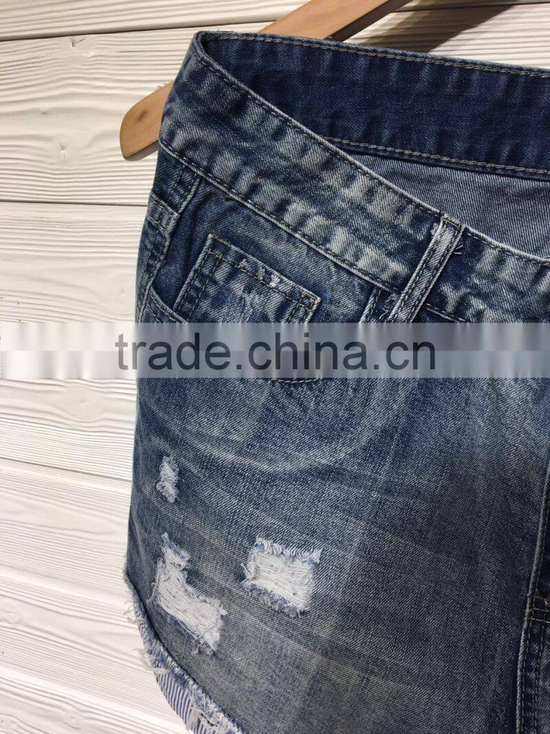 GZY latest summer high waist women denim shorts