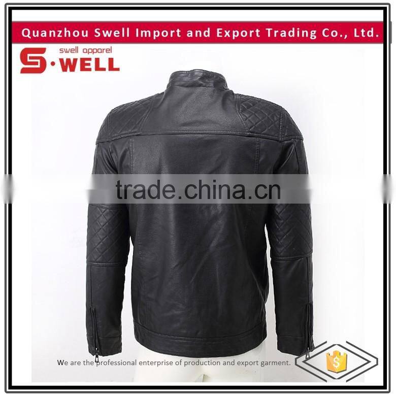 2016 wholesale fashion custom men pu motorbike jacket