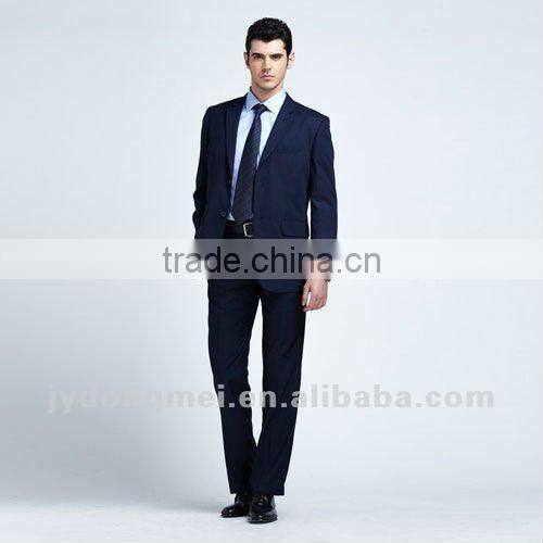 100%wool mens classic suit navy