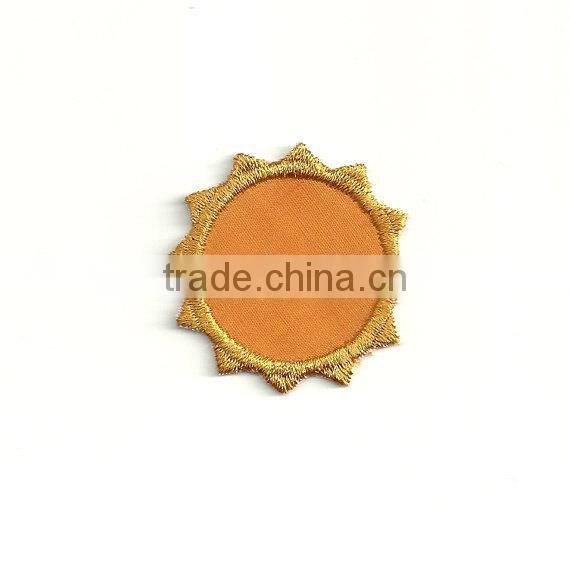 Custom high quality embroidered creative sun patch for clothes embroidery patch made in china choose size/color