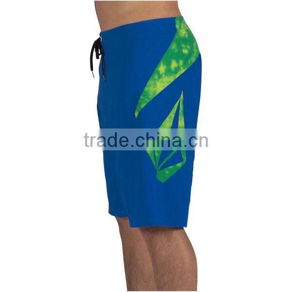 Quick dry wholesale mens beachshorts 4 way stretch blue