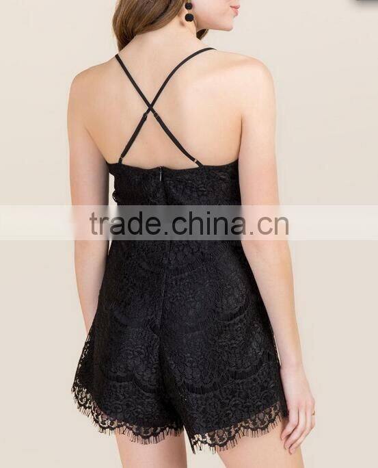 Fashion adult women lace romper pajamas onesie