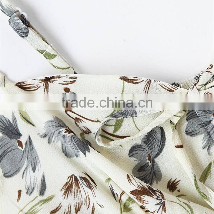 BEST SALE Sexy Floral Print Pleated Cami Tops With Shorts Women Suit