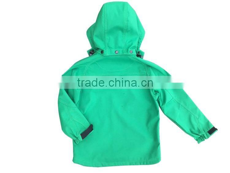 Customized outdoor children kids wear softshell jacket with hood