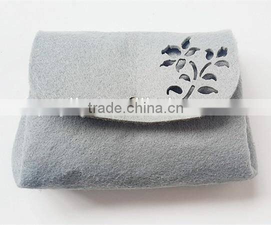 factory sale 3mm felt wallet gray color holiday felt bag