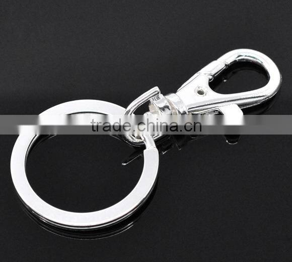Custom Cheap Silver Plated Lobster Claw Clasps with Key Rings 7cm