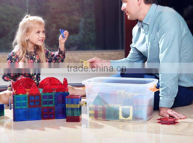 Children's plastic construction blocks with colors megnetic slice puzzle toys for kids