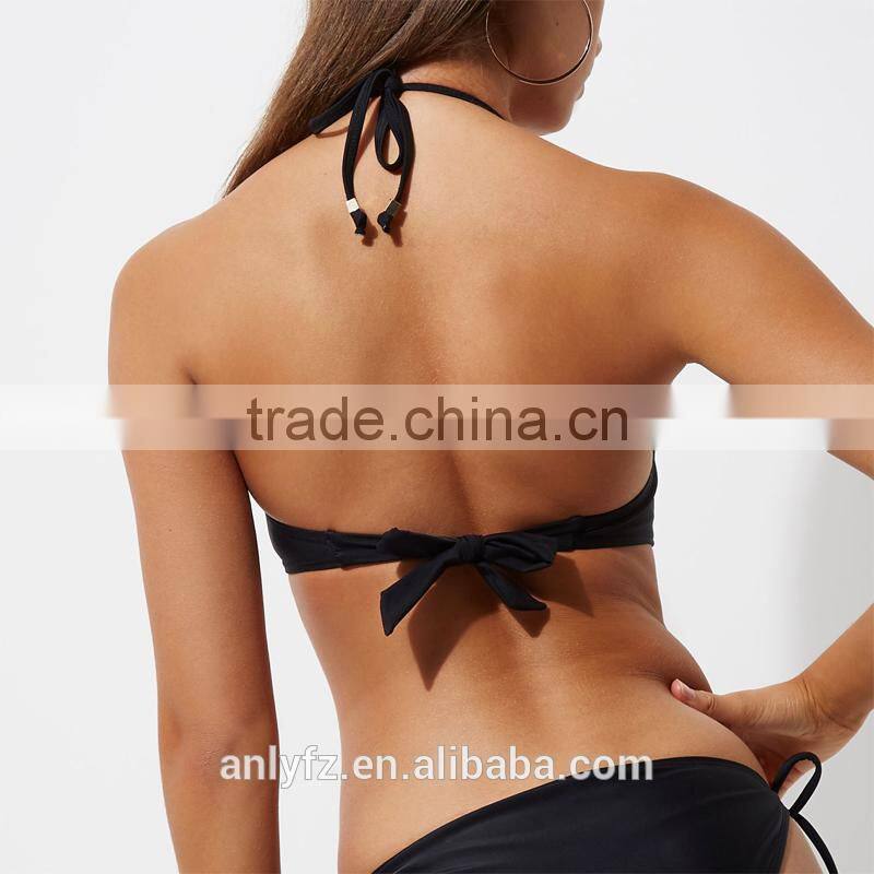 2017 New Summer Embroidered Tassel Trim Sexy Women Swimwear Bikini Set Beachwear Bathing