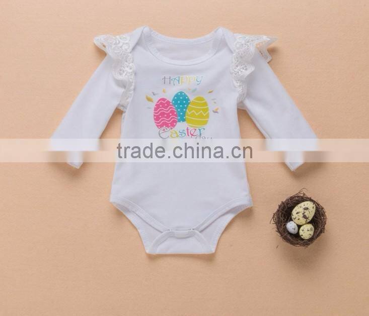 2017 new summer Easter day Long sleeves baby suit,cartoon printing, baby set , romper with headband from1 to 2 years