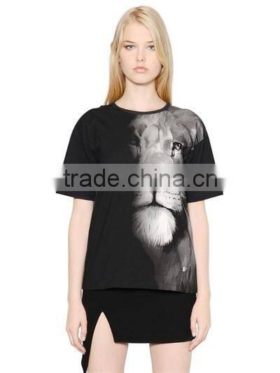 Womens fashion basic t-shirt printing latest design