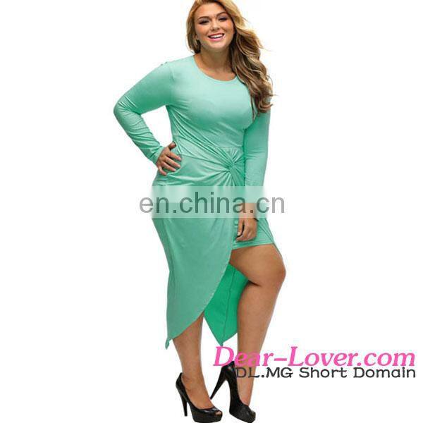 New cheap clothing Fashion slit long sleeve plus size sexy dress