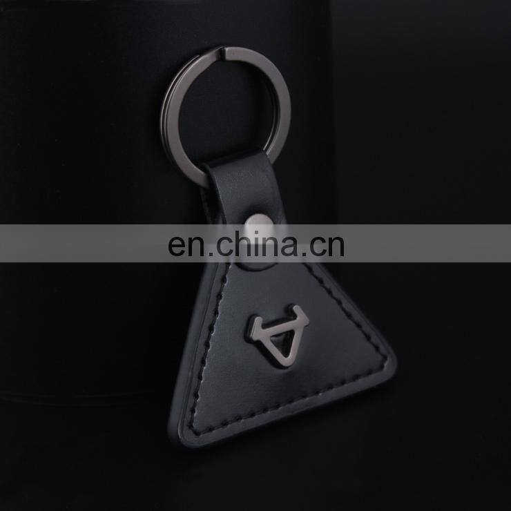 elegant blank pu metal keychain