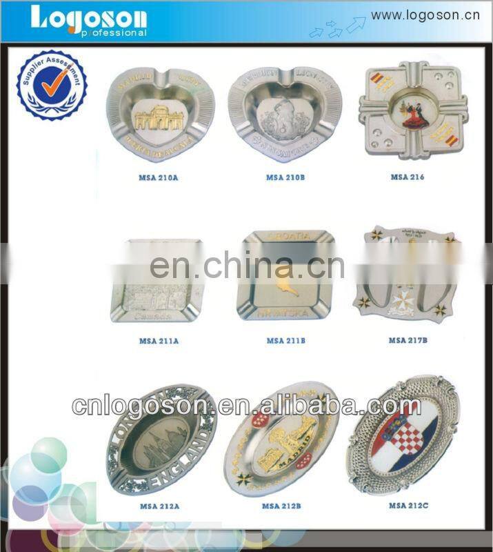 2014 hot selling Custom design collectible gift Dubai soft enamel souvenir metal ashtray